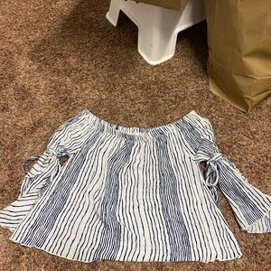 Striped off the shoulder shirt